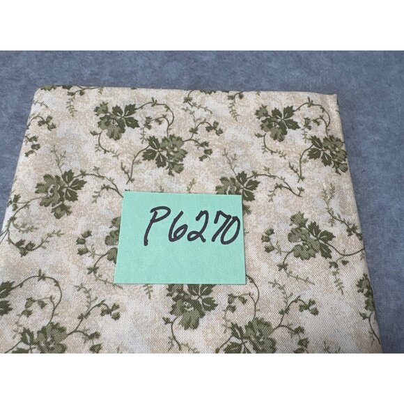 Green Floral Cotton Fat Quarter 18x22 Fabric For Quilting Crafts - Picture 3 of 4